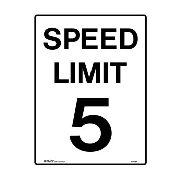 Traffic Control Sign - Speed Limit 5 - 450x600mm 