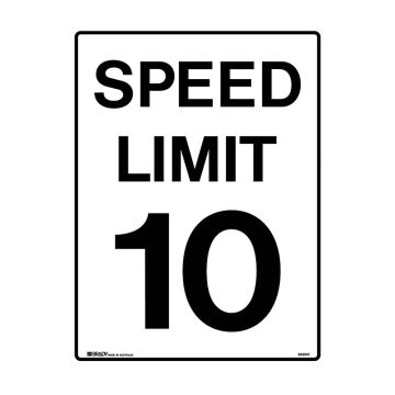 Traffic Control Sign - Speed Limit 10 - 450x600mm 