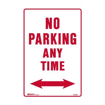 Parking Control Sign - No Parking Anytime (with Double-headed Arrow) - 300x450mm 