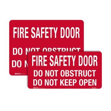 Fire Safety Sign - Fire Safety Door Do Not Obstruct Do Not Keep Open 