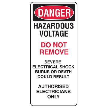 Electrical Warning Panel Signs