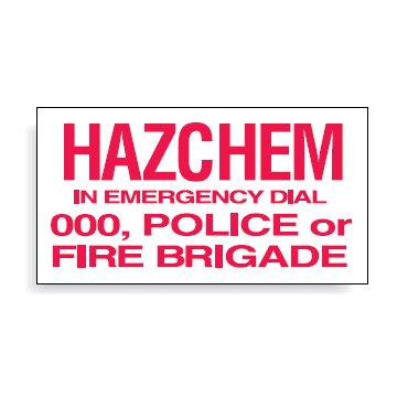 Sign Hazchem in Emergency Dial 000, 600mm (W) x 300mm (H), Metal