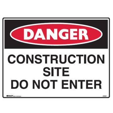Danger Sign - Construction Site Do Not Enter - Polypropylene
