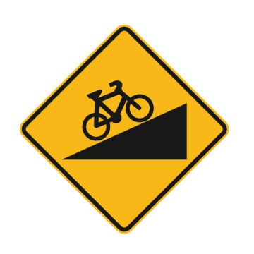 Bicycle Path Sign Steep Climb