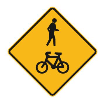 Bicycle Path Sign - Shared Path Warning Symbol