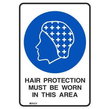 Toughwash® Mandatory Signs - Hair Protection Must Be Worn In This Area