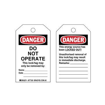 Toughwash ® Do Not Operate Tags