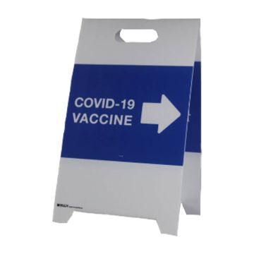 Covid-19 Vaccine Stand Sign with Arrows