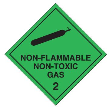 Hazardous Material Placards, Label - Non Flammable Non Toxic