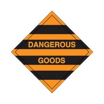 Hazardous Material Placards, Label - Dangerous Goods, Black/Orange
