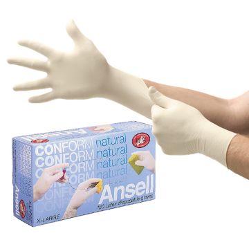 Ansell Non-Sterile Latex Gloves S/M/L/XL - Box of 100