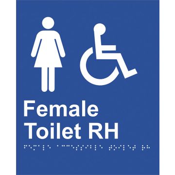 Braille Sign - Female Access Toilet RH