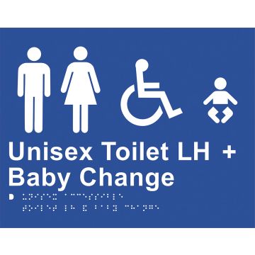 Braille Sign - Unisex Toilets LH + Baby Change