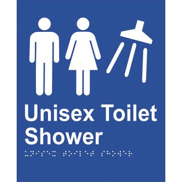 Braille Sign - Unisex toilet shower