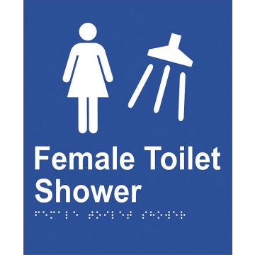 Braille Sign - Female toilet shower