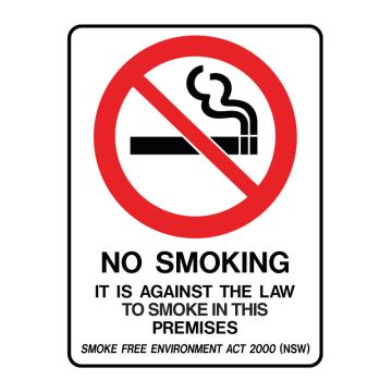 No Smoking Signs - No Smoking It Is Against The Law To Smoke In This Premises Prohibition In Enclosed Public Places