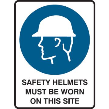 Building Construction Signs - Safety Helmets Must Be Worn On This Site