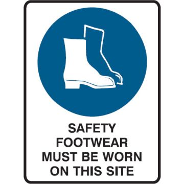 Building Construction Signs - Safety Footwear Must Be Worn On This Site