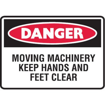 Moving Machinery Danger - Small Graphic Labels H90mm x W125mm