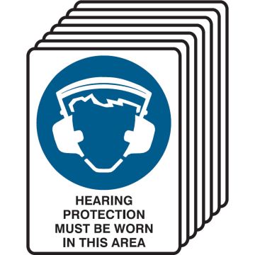 7 Pack Safety Signs - Hearing Protection Must Be