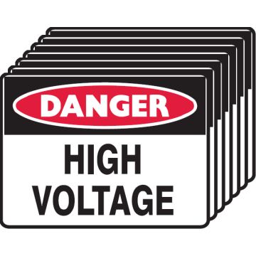 7 Pack Safety Signs - High Voltage