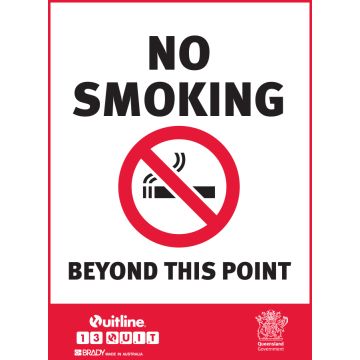 QLD State No Smoking Signs - No Smoking Beyond This Point