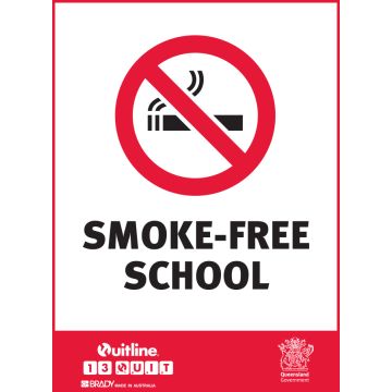 QLD State No Smoking Signs - Smoke-Free School