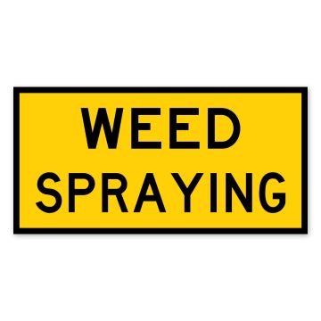 Box Edge Signs - Weed Spraying 1200 x 600mm (Class 1 Ref)