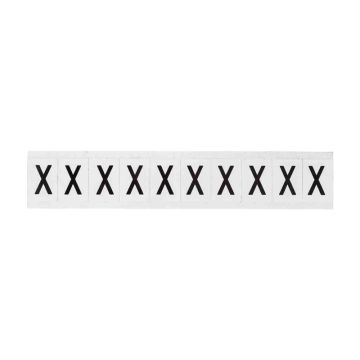 Outdoor Numbers and Letters, "X", 25.4mm Font Size, 27mm (W) x 38.1mm (H), Vinyl, Black on White
