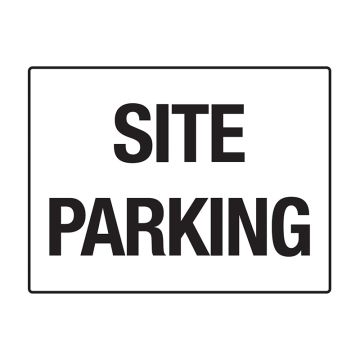 Building Site Sign - Site Parking, 600mm (W) x 450mm (H), Flute