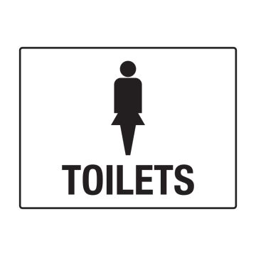 Building Site Sign - Toilets, Female Pictogram, 600mm (W) x 450mm (H), Flute