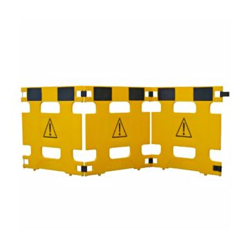 General Maintenance Barrier, 3 Panels, 970mm (W) x 800mm (H) x 30mm (D), Polyethylene, Black/Yellow
