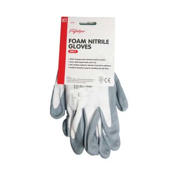 Trafalgar Foam Nitrile Gloves Size 8, 6 pairs per pack