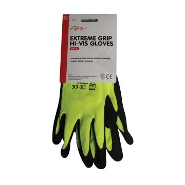 Trafalgar Extreme Grip Hi-Vis Glove Size 8, 6 pairs per pack