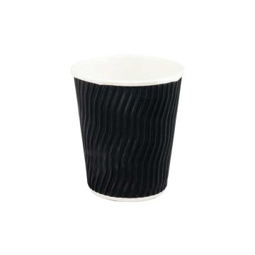 Capri Paper Cup 8 oz./237ml - Bulk Carton of 20 x 25 Pack Black