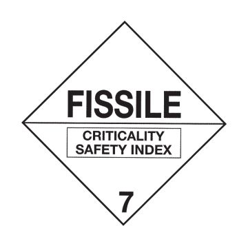 Dangerous Goods Markers  - Fissile Criticality Safety Index 7