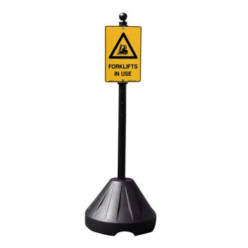 Forklift In Use Tip N Roll Portable Sign Stand Kit