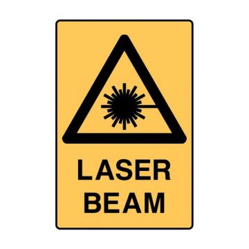 Warning Sign - Laser Beam, 450mm (W) x 600mm (H), Polypropylene
