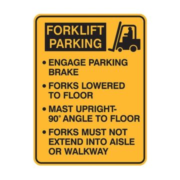 Forklift Parking Engage Parking Brake Forks Lowered To Floor