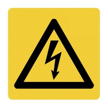 Danger Signs - High Voltage Symbol, 50mm (W) x 50mm (H), Self Adhesive Vinyl, Pack of 5 