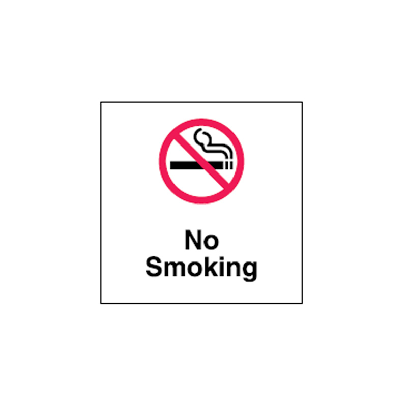 Static Cling No Smoking Signs - No Smoking, Self-Adhesive Vinyl, H100mm x W100mm