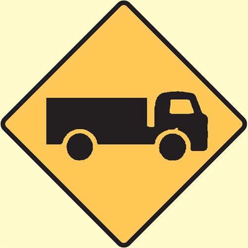 Traffic Information Signs - Truck Crossing Right Pictorial