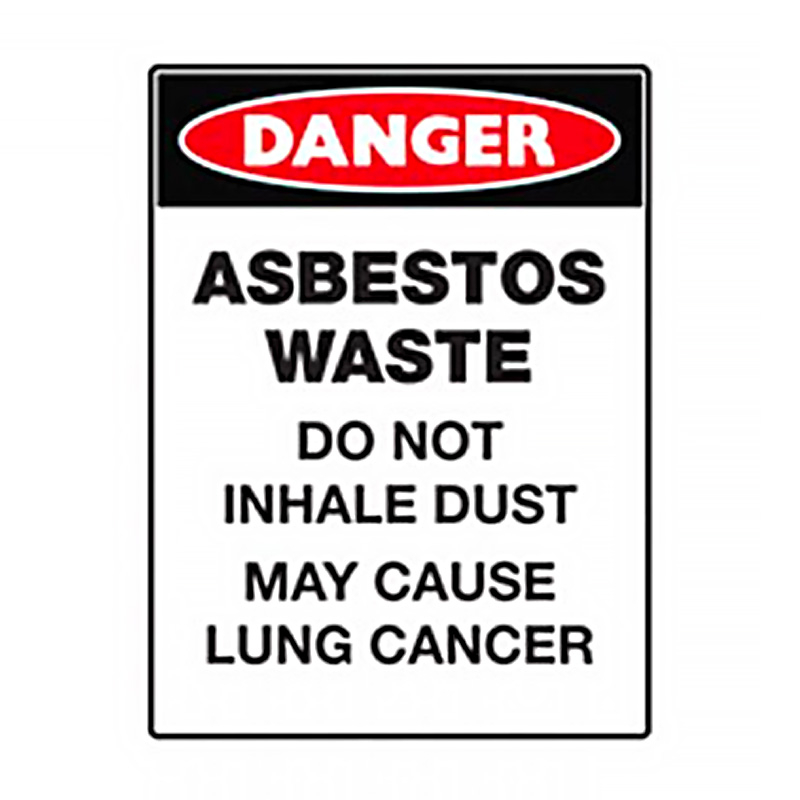 Danger Signs - Abestos Waste, 450mm (W) x 600mm (H), Metal