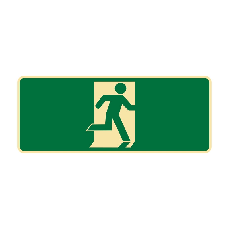 Exit Sign - Right Running Man Luminous Self-stick Polyester 300 x 125mm